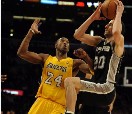 Gin�bili festej� su inclusi�n en el Juego de las Estrellas con un triunfo ante los Lakers