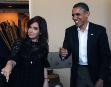 Obama le se�al� a Cristina que "las peque�as diferencias comerciales" no ser�n el centro de la relaci�n" 