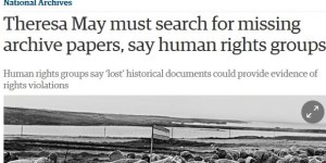 Portada del diario The Guardian, con una foto de soldados argentinos de 1982, donde hace referencia al pedido de los grupos de derechos humanos contra