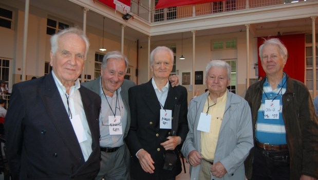 Ernesto Rehman, segundo desde la derecha, junto a sus amigos del Otto Krause.BRUNO MAGNANI