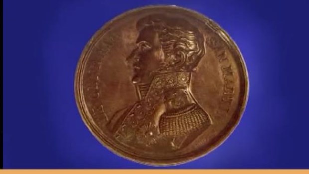 El primer homenaje numismático al general San Martín en Europa
