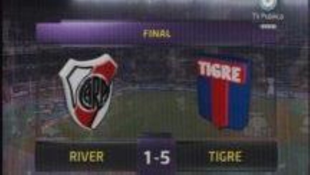 El cartel de la transmisión televisiva refleja el histórico resultado.