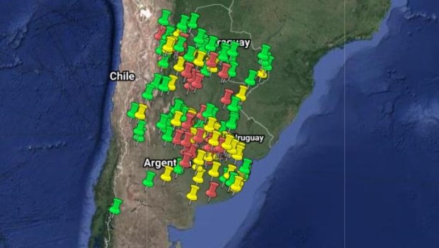 Mapa del arsénico en la Argentina.