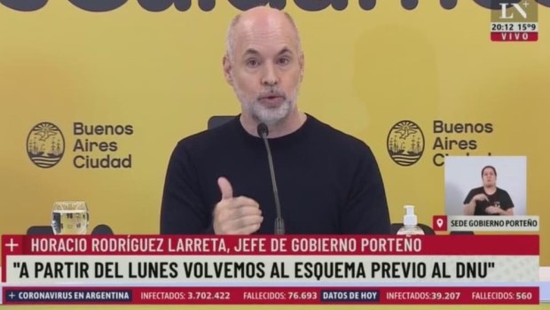 Rodríguez Larreta anunció que el lunes vuelven las clases presenciales en CABA