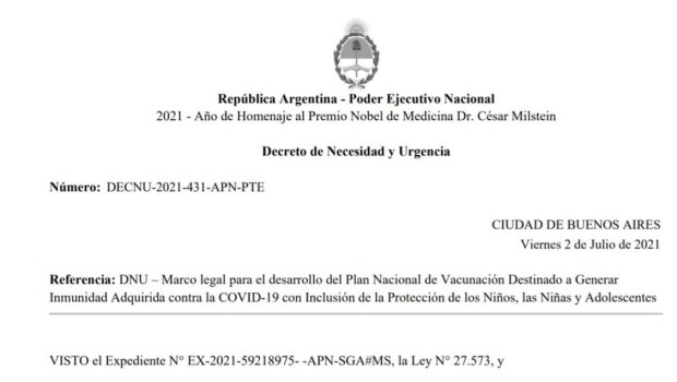 El Presidente firmó un DNU para regular el mecanismo de adquisición de vacunas de Pfizer, Moderna y Johnson & Johnson