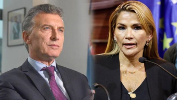 Los ex presidentes de Argentina y Bolivia, Mauricio Macri y Jeanine Añez.