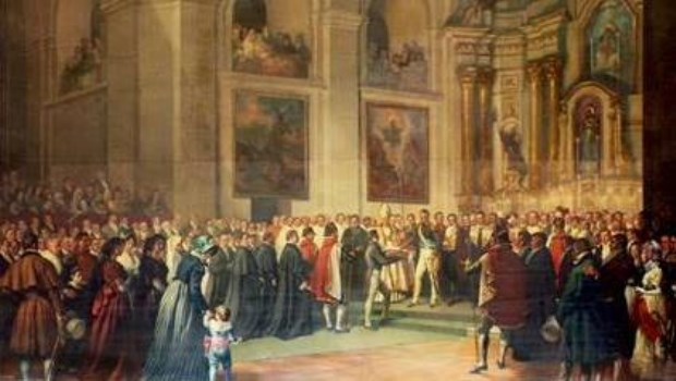 Oleo de Antonio González Moreno de 1948. Representa la inauguración de la Universidad de Buenos Aires en la Iglesia San Ignacio el 12 de agosto de 1821. Se encuentra en el salón de actos de la institución.­