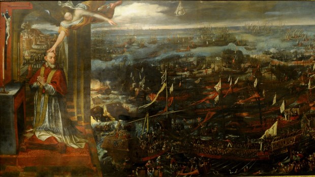 "Revelación a san Pío V de la victoria de la Santa Liga en Lepanto", óleo atribuido a Juan de Toledo.