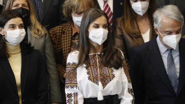 La reina Letizia durante la X Convocatoria Anual de ayudas a proyectos sociales de la Fundación Mutua Madrileña.