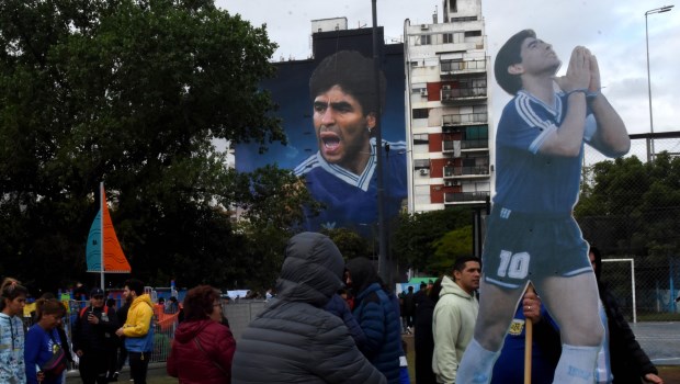 Inauguraron el mural más grande del mundo en honor a Maradona