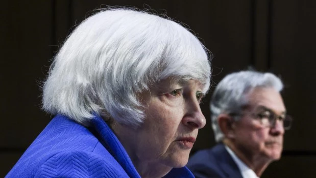 Jerome Powell, titular de la Fed, y Janet Yellen, secretaria del Tesoro. Estados Unidos ha emitido dinero en proporciones kirchneristas y se dio una vida regalada porque siempre hubo demanda para sus dólares.