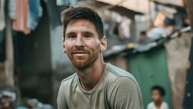 El retrato de un Leonel Messi viviendo en una favela recrea las innumerables posibilidades de generar vidas alternativas mediante la IA.