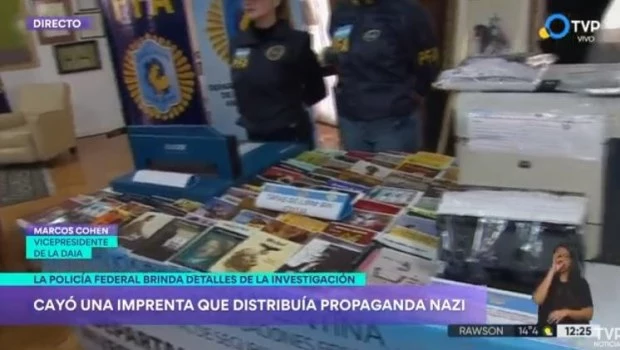 Incautan más de 200 publicaciones vinculadas al nazismo y varias impresoras en una casa de San Isidro 