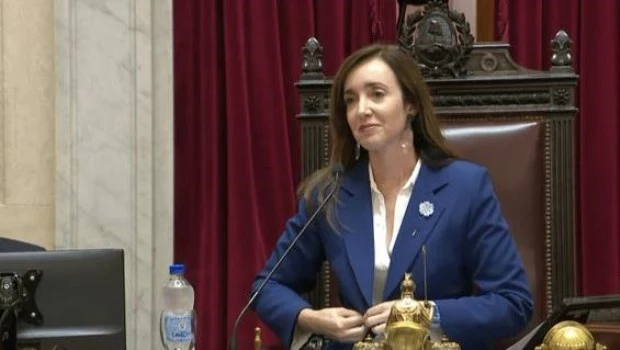 Vicepresidenta y titular del Senado, Victoria Villarruel.