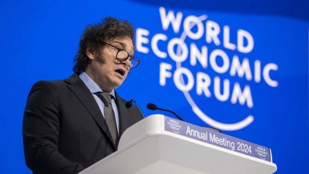 Milei en Davos. ARCHIVO