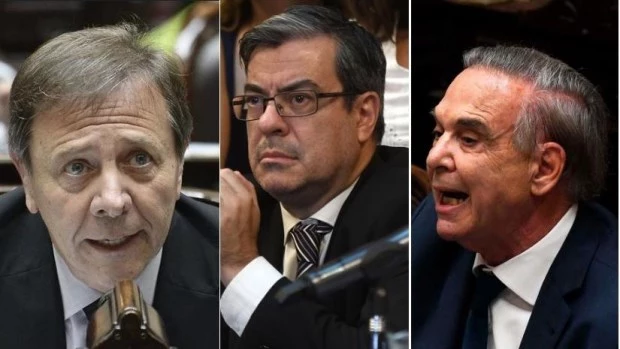 Oscar Zago, Germán Martínez y Miguel Ángel Pichetto.