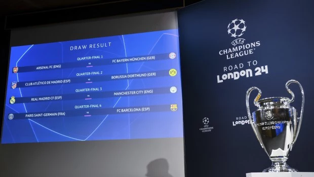 Cuartos de final de Champions: Barcelona-PSG y Real Madrid-Manchester City