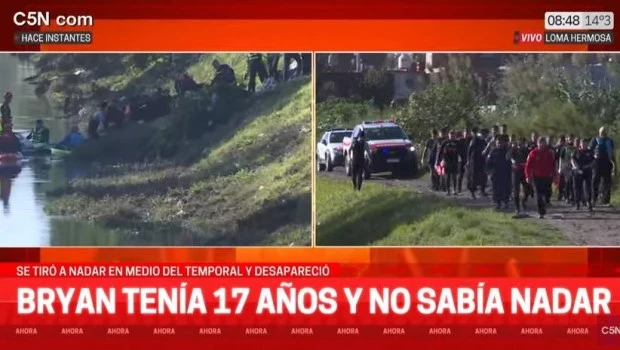 Hallaron el cuerpo de Bryan, el adolescente que se lanzó a un zanjón sin saber nadar