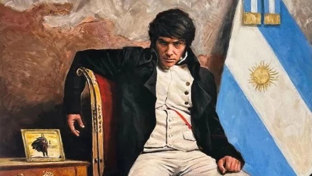 Milei difunde una imagen suya en la que aparece retratado como Napoleón 