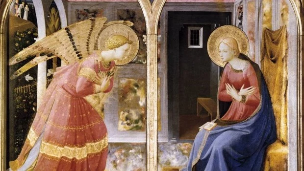 “La Anunciación”, de Fra Angelico (1425-26), que se conserva hoy en el Museo del Prado de Madrid.