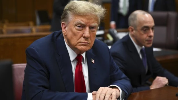 Donald Trump llegó al Tribunal Penal de Manhattan.