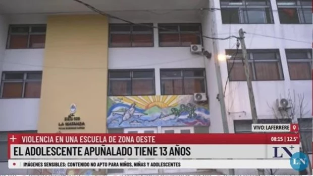 Un alumno de 14 años apuñaló a un compañero en una escuela de La Matanza