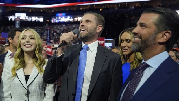 Tres de los hijos de Trump durante la convención republicana.