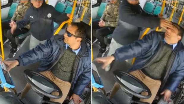 El agresor, que simuló ser un pasajero, le pegó de atrás.