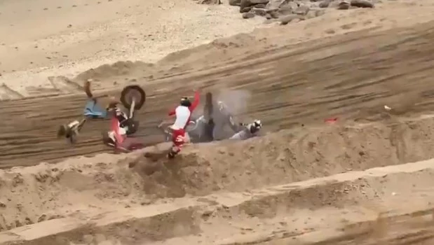 Tres motociclistas heridos durante un accidente en prueba de Enduro en Mar del Plata