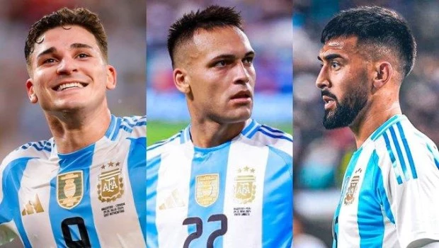 Julián Alvarez, Lautaro Martínez y Nicolás GOnzáles estarán juntos desde el arranque.