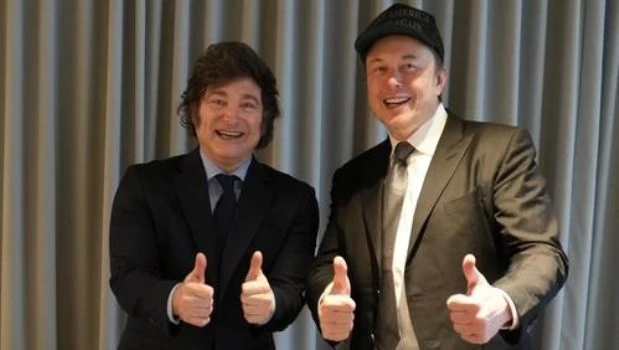 Elon Musk y Javier Milei. ARCHIVO