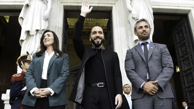 Bukele se reunió con Martín Menem y Villarruel en el Congreso