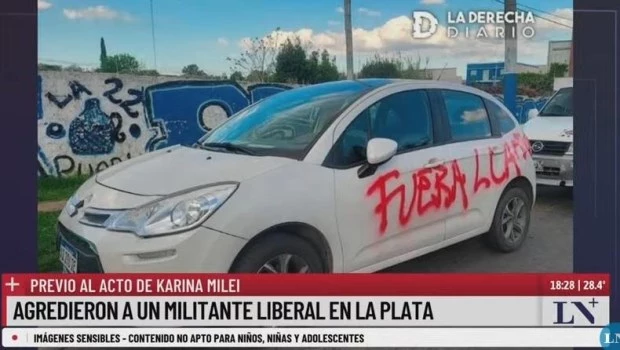Agreden a militantes libertarios antes del acto de Karina Milei en La Plata 