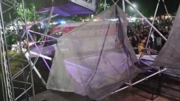 Una mujer murió cuando el temporal azotó un predio donde se desarrollaba la Fiesta Nacional de la Música