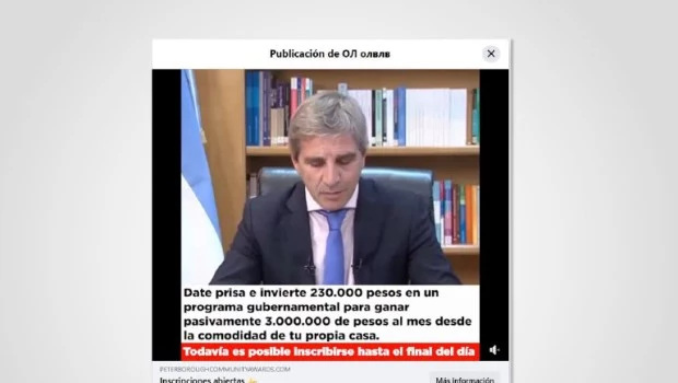 Alertan por estafas en las que se usa la imagen de "Toto" Caputo