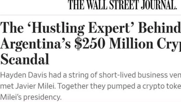 Escala el Criptogate: The Wall Street Journal deslizó que Javier Milei y Hayden Davis pumpearon $LIBRA