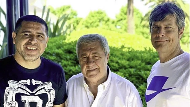 Otros tiempos, cuando Pergolini estaba al frente de Boca junto con Riquelme y Ameal.