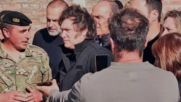 Milei supervisó en Bahía Blanca obras tras el temporal