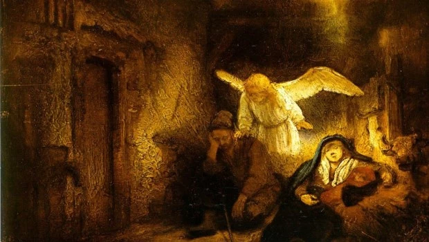 ‘El sueño de San José’, óleo sobre lienzo de Rembrandt, representa el momento en que el ángel le advierte de la masacre de los inocentes.