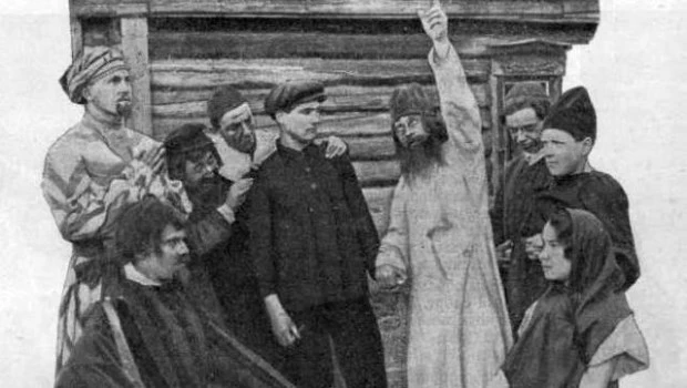 Afiche teatral antipascua.