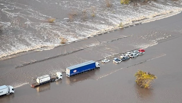Temporal: se mantenía el corte total en la ruta 9 por las inundaciones