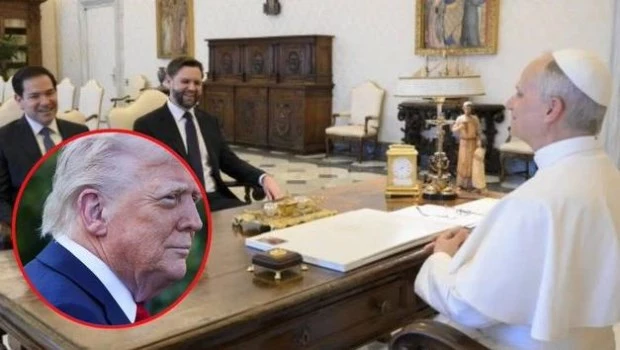 El vicepresidente de EE.UU, JD Vance y el secretario de Estado, Marco Rubio con el Papa León XIV.