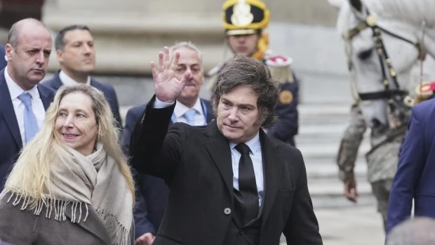 Javier Milei junto a su hermana Karina. ARCHIVO