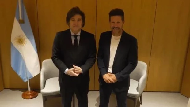 Milei se reunió con Simeone en Madrid