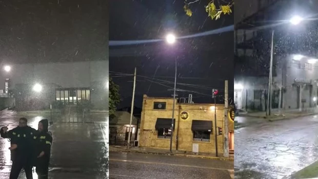 Cayó agua nieve en varios sectores del conurbano bonaerense.