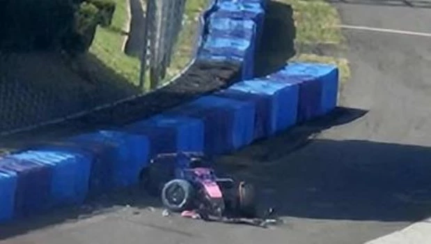 Colapinto sufrió un accidente en un ensayo, pero se encuentra bien