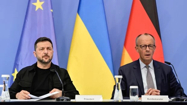 Zelenski le agradeció el apoyo al canciller alemán, Friedrich Merz.