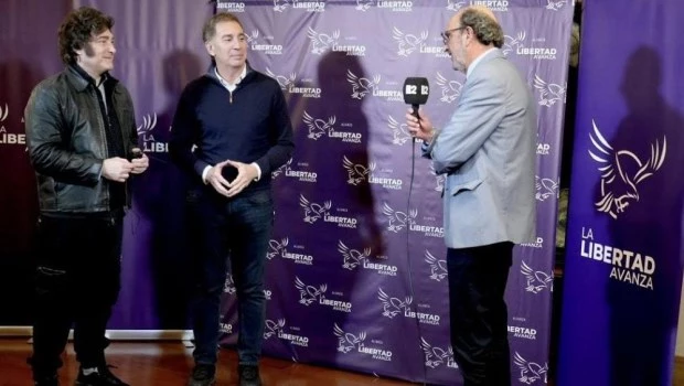 El Presidente y Diago Santilli, entrevistados por Marcelo Pasetti, del Grupo La Capital.