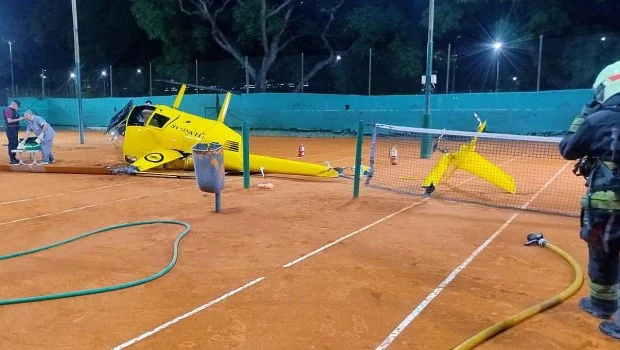 Cayó un helicóptero en Palermo: tres personas resultaron heridas