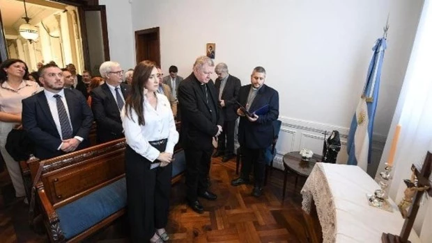 La vicepresidente durante el acto realizado en el Senado.